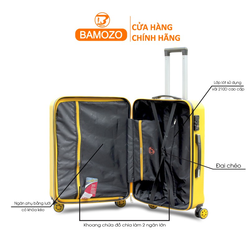 Vali Du Lịch Bamozo Size 24 Inch 8818 - Nhựa Cao Cấp Chống Va Đập