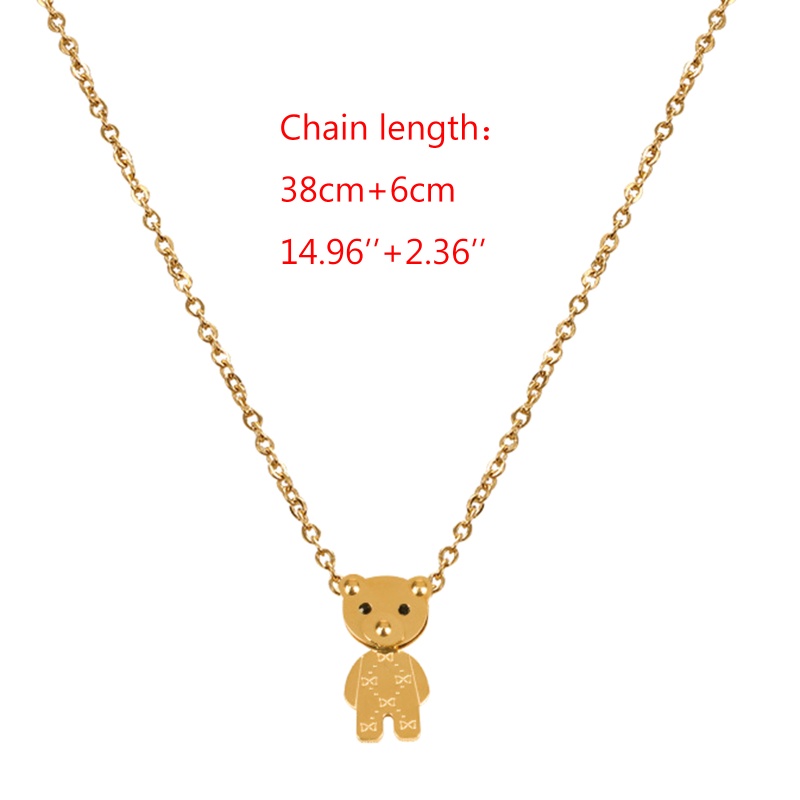 Vòng cổ Thép Titan Mặt Hình Gấu Teddy Xinh Xắn Dành Cho Nữ