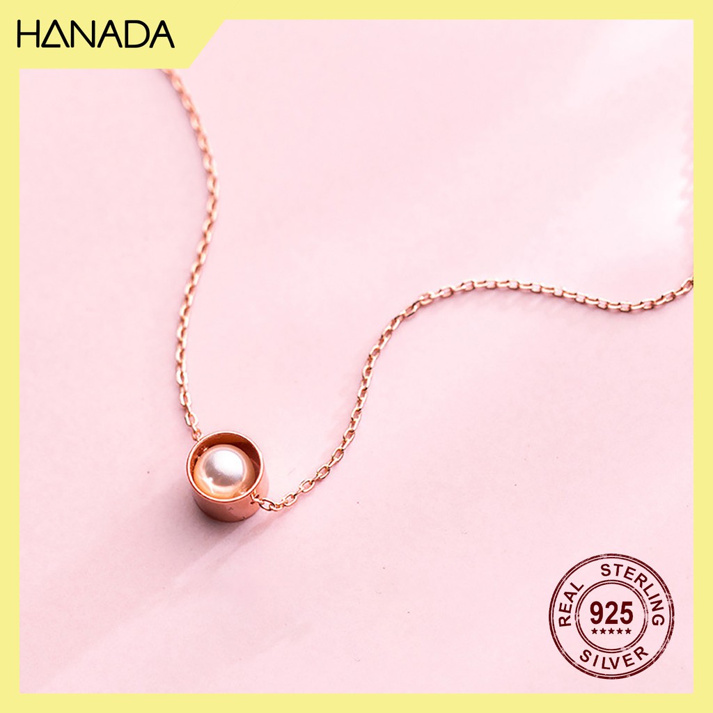 Dây Chuyền Bạc 925 Hanada N-P-B-0138 Phủ Vàng Hồng