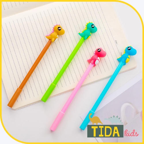 Bút Bi Nước Cute Hình Khủng Long ⚡️ HOT TREND ⚡️ Bút Gel Ngòi 0,5mm Dễ Thương Giá Rẻ, Văn Phòng Phẩm TiDa Kids Shop