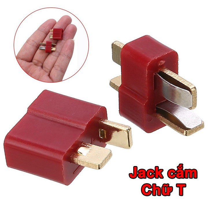 Cặp Jack cắm chữ T chịu tải 50A dùng đấu Pin RC