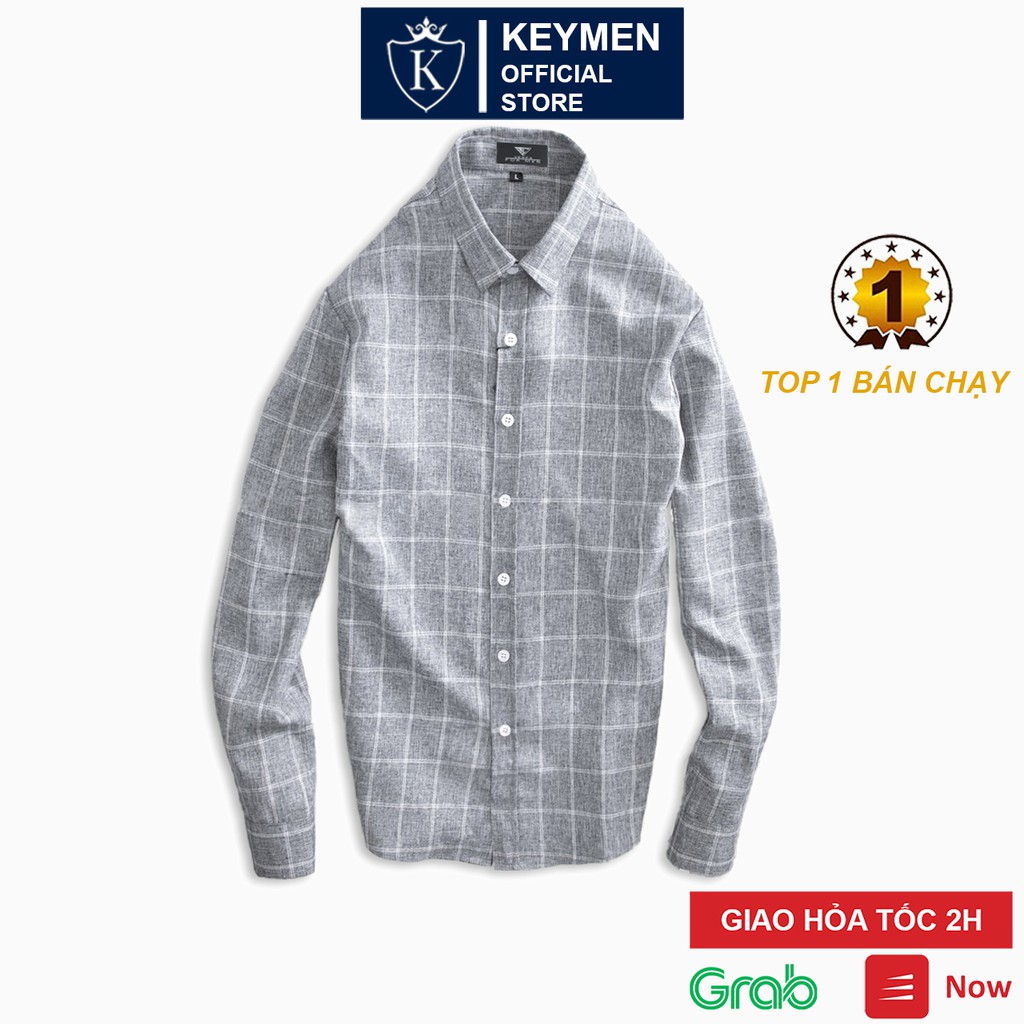 Áo sơ mi nam caro đũi dài tay Vesca form rộng dáng thời trang Hàn Quốc K
