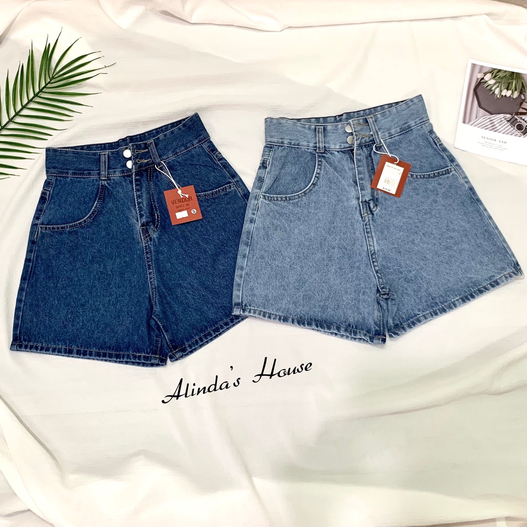 [ FREESHIP Ođ ] Quần Sooc Jean Cạp Cao Dáng Basic Fullsize S,M,L