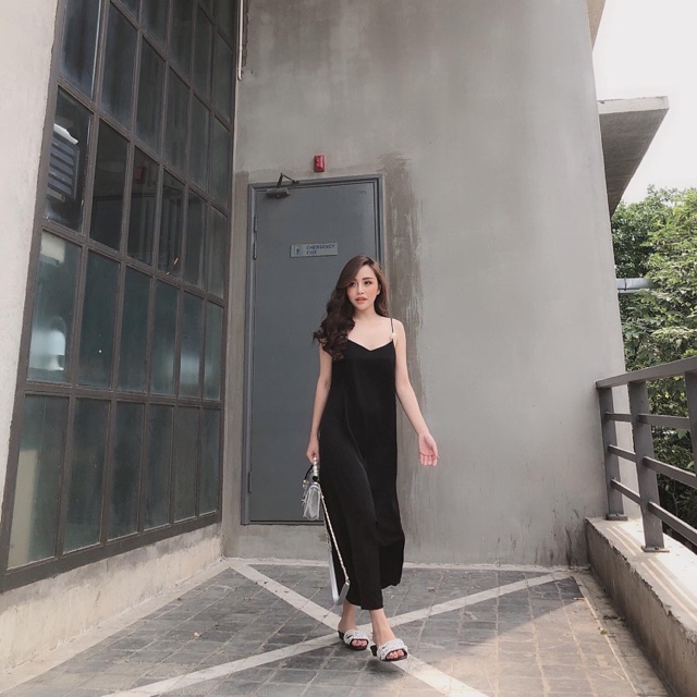 Váy lụa suông 2 dây
