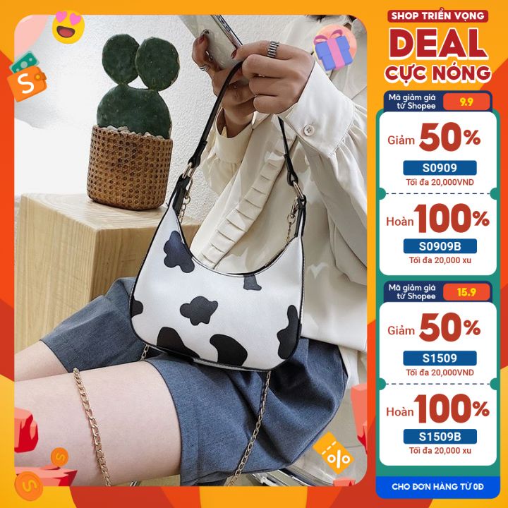 Túi Đeo Chéo Nữ Đẹp, Túi Xách Nữ Bò Sữa Dạo Phố Đựng Được Điện Thoại Phụ Kiện