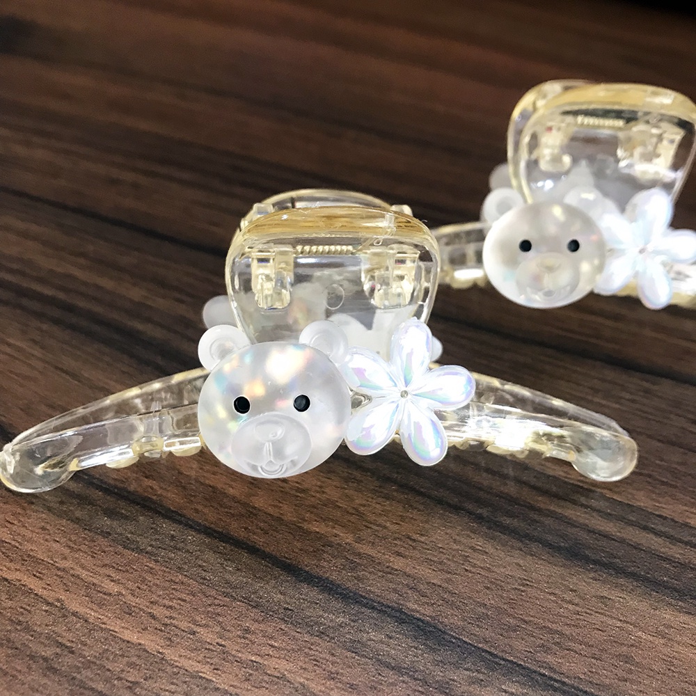 Kẹp tóc (gấp tóc) càng cua nhựa trong 9 cm icon hoạt hình hologram DTOnline (tùy chọn)