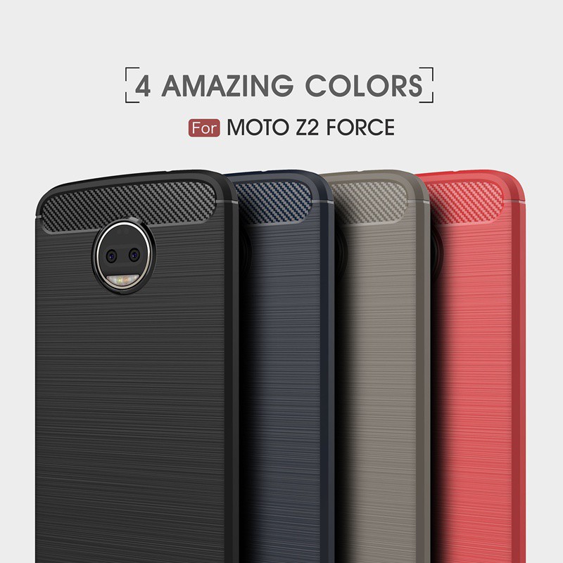 Ốp điện thoại silicon Motorola Moto Z2 Force thiết kế phủ sợi carbon cao cấp