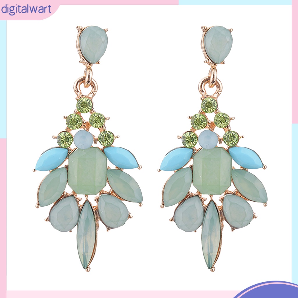 Đôi Bông Tai Dáng Dài Thiết Kế Đính Đá Thời Trang Thanh Lịch Dành Cho Nữ