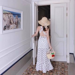 ĐẦM MAXI BI ĐUÔI CÁ HỞ LƯNG_ GO8165