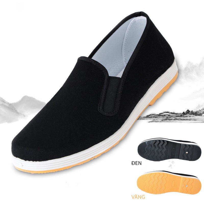Giày lười vải nam Hàn Quốc canvas dày dặn ôm chân kiểu dang thanh lịch công sở 👞 | BigBuy360 - bigbuy360.vn