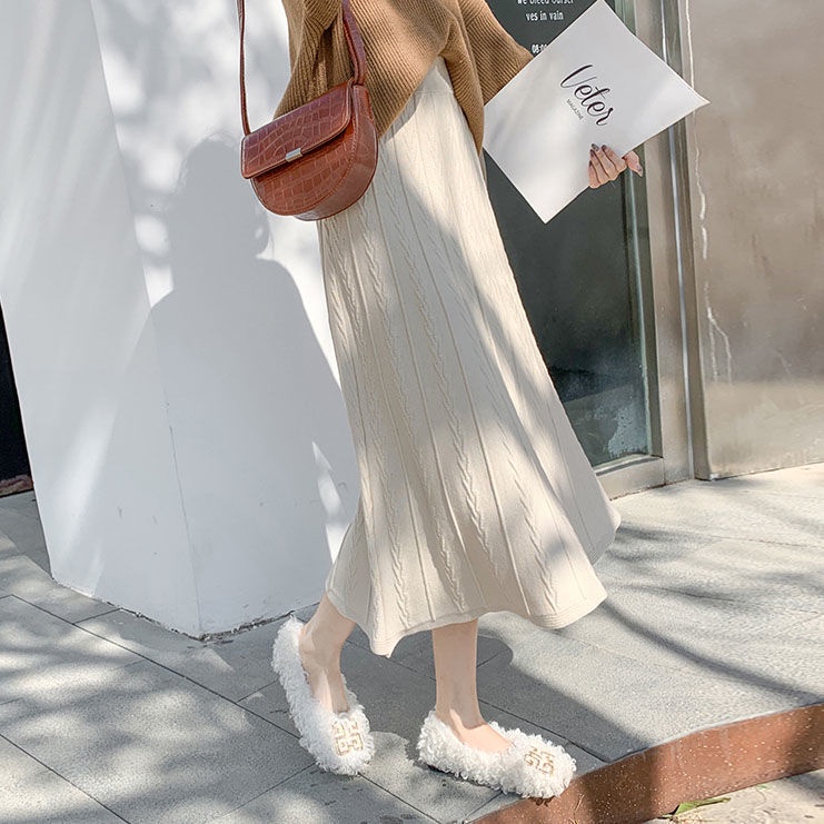 Chân Váy Len Dài Thời Trang Thu Đông Cho Nữ