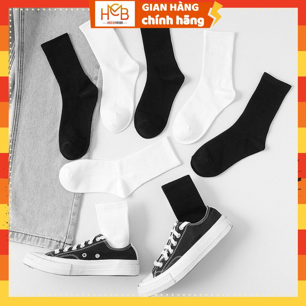 Tất Vớ Cổ Cao Màu Trơn Unisex - Vớ Cao Như Hình
