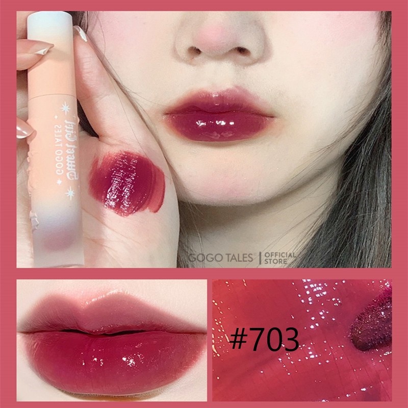 Son bóng ánh nhũ Gogo tales nhiều màu Pink Nơ Sweet Girl GT271 dưỡng ẩm lâu trôi nội địa Trung