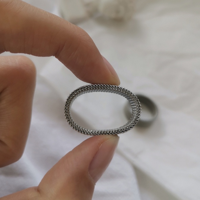 Nhẫn Nam Phong Cách Hiphop Elas Ring Màu Đen Bạc Cao Cấp Gudi Studio Nhẫn Titan Không Rỉ