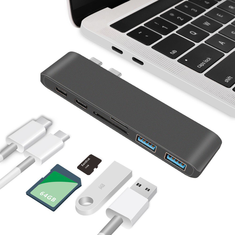 【Tất Cả Đều Tại Chỗ】USB C Hub 2 USB 3.0 Port Micro SD Type-C Adapter Charging&Reader For Macbook Pro 13 15 16 Mac Air 13 | BigBuy360 - bigbuy360.vn