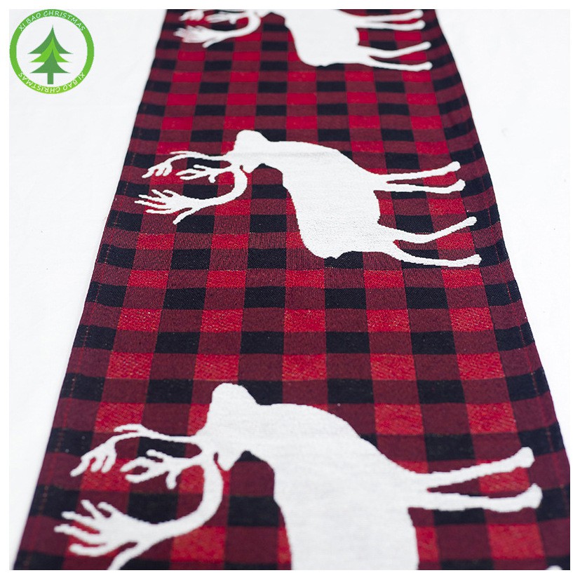 Khăn trải bàn cotton thêu hoạ tiết Giáng Sinh kích thước 35x180cm phong cách Châu Âu | BigBuy360 - bigbuy360.vn