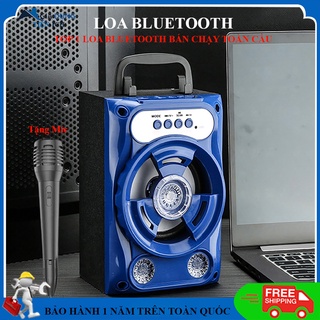 Loa bluetooth mini cầm tay không dây kèm mic kết nối hát karaoke, hỗ trợ cổng kết nối usb và thẻ nhớ. Bảo hành 1 năm .