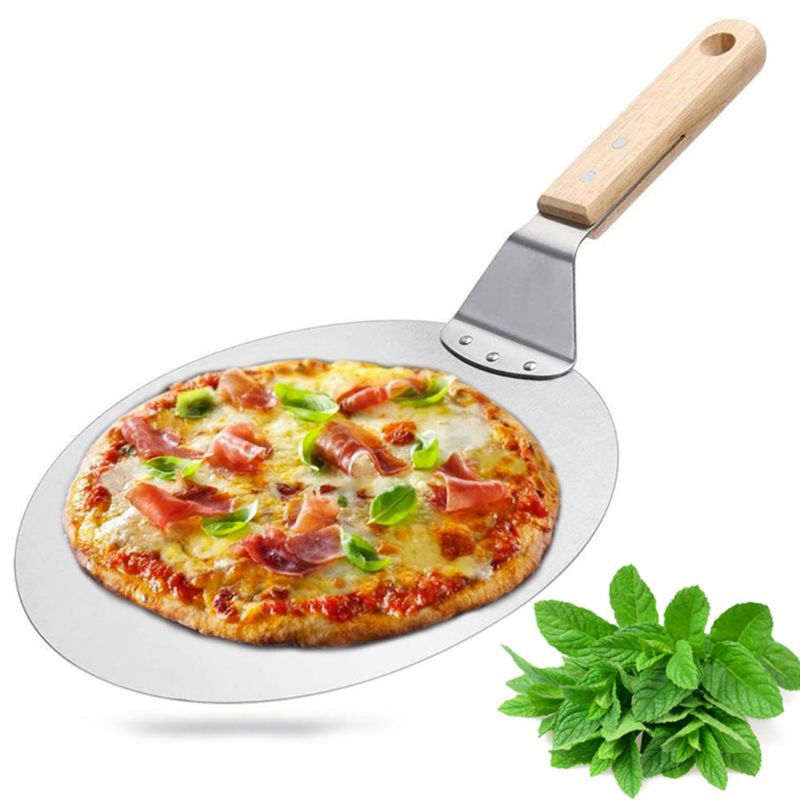 Set 3 dụng cụ làm bánh pizza xẻng chuyển phới và dụng cụ cắt thép không gỉ bền dành cho nhà bếp
