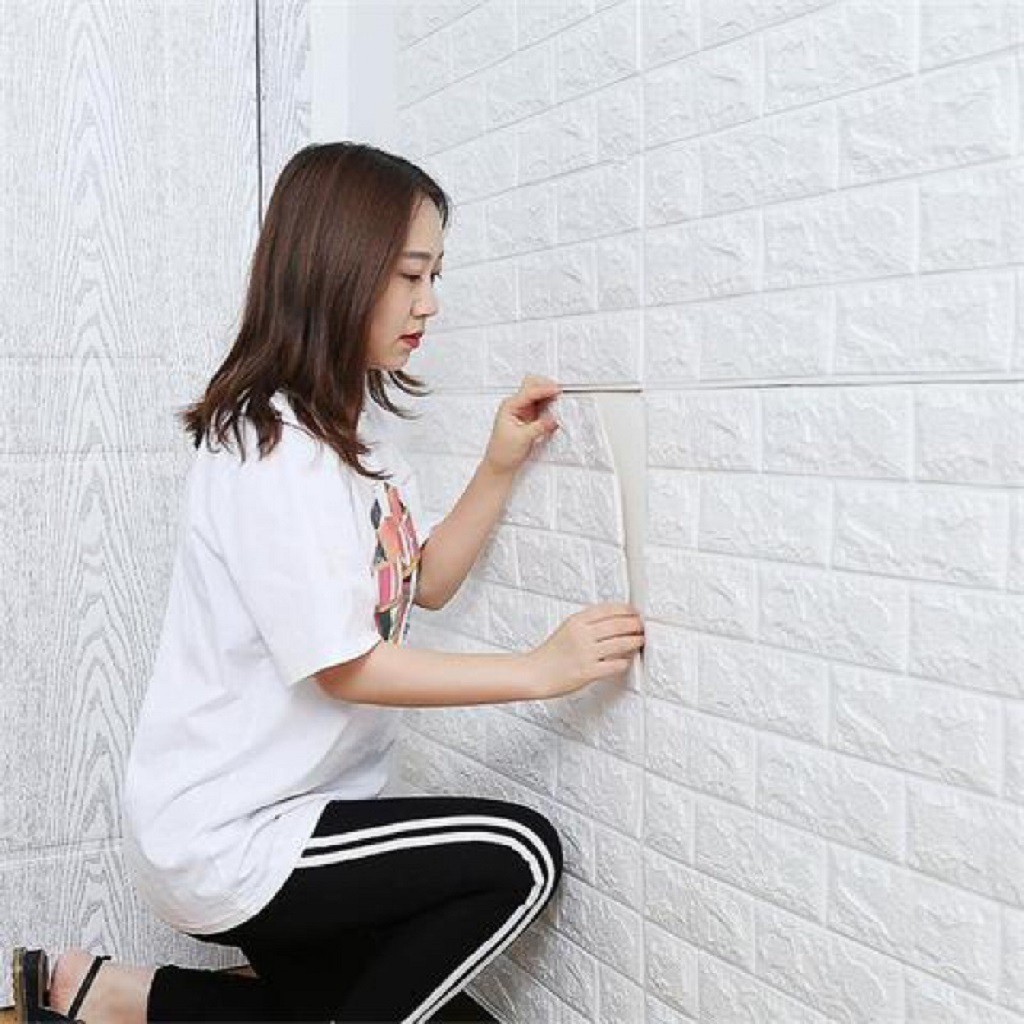 Xốp Dán Tường 3D Khổ 70x77CM Chống Ẩm Giá Rẻ 9k