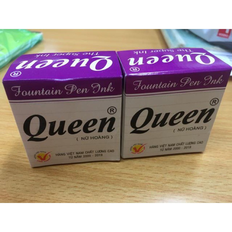 mực viết bút máy hiệu Queen (xanh-tím-đen)