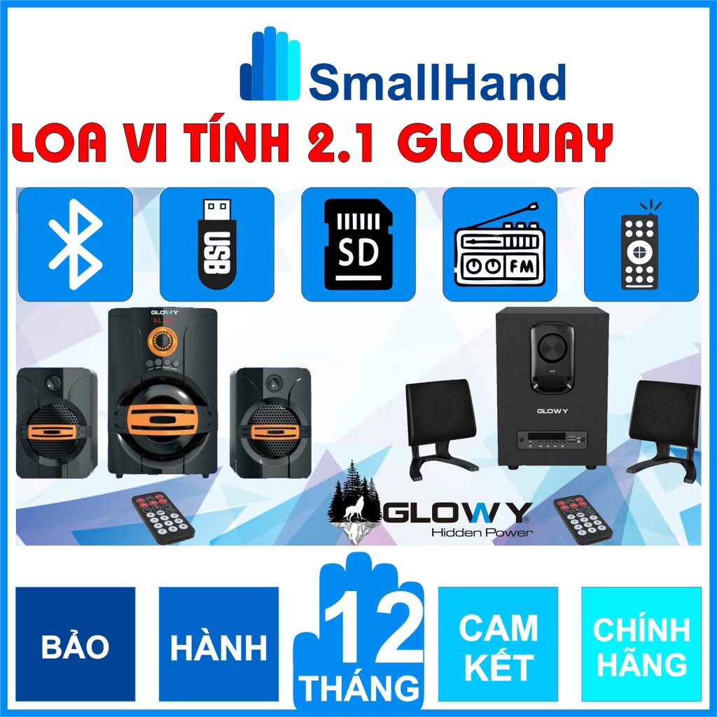 Loa vi tính SP-2071 & SP-2072 thế hệ 2.1 – Chính Hãng Gloway – Tích hợp Bluetooth | FM | Khe cắm thẻ SD | cổng cắm USB