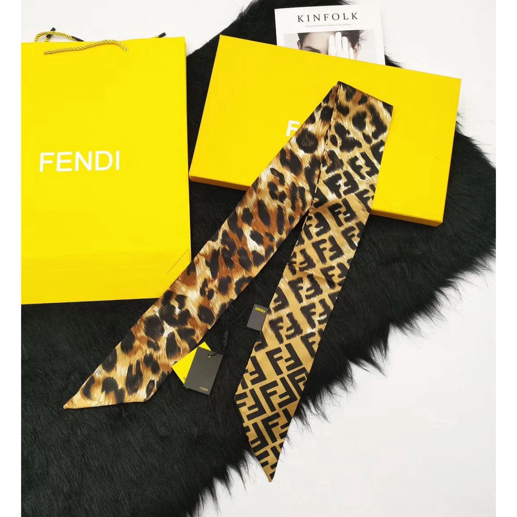 Khăn Quàng Cổ / Túi Xách Vải Lụa Họa Tiết Da Báo Sang Trọng Thời Trang Cho Nữ