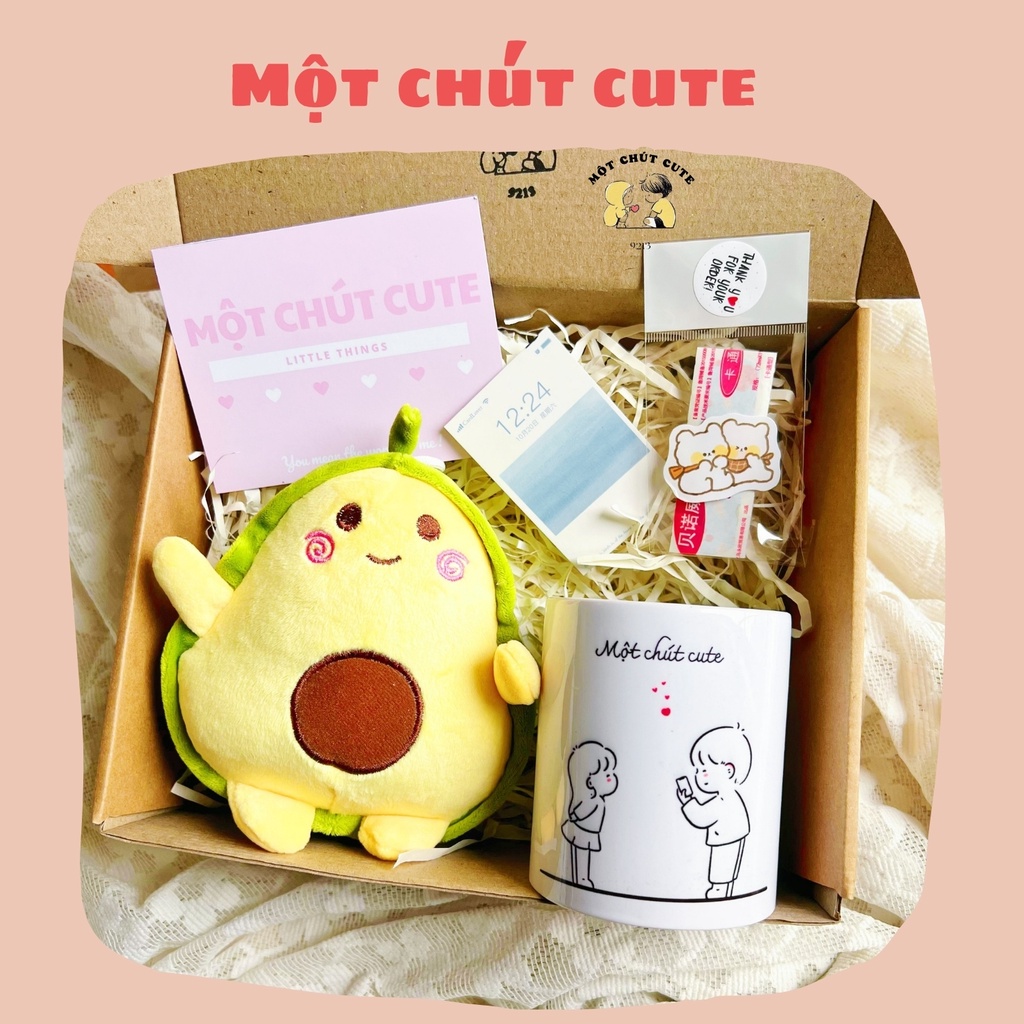 Set quà tặng Cốc chụp ảnh Một chút cute tặng sinh nhật, Valentine, 6/4 dành cho bố, anh trai, người yêu, bạn thân