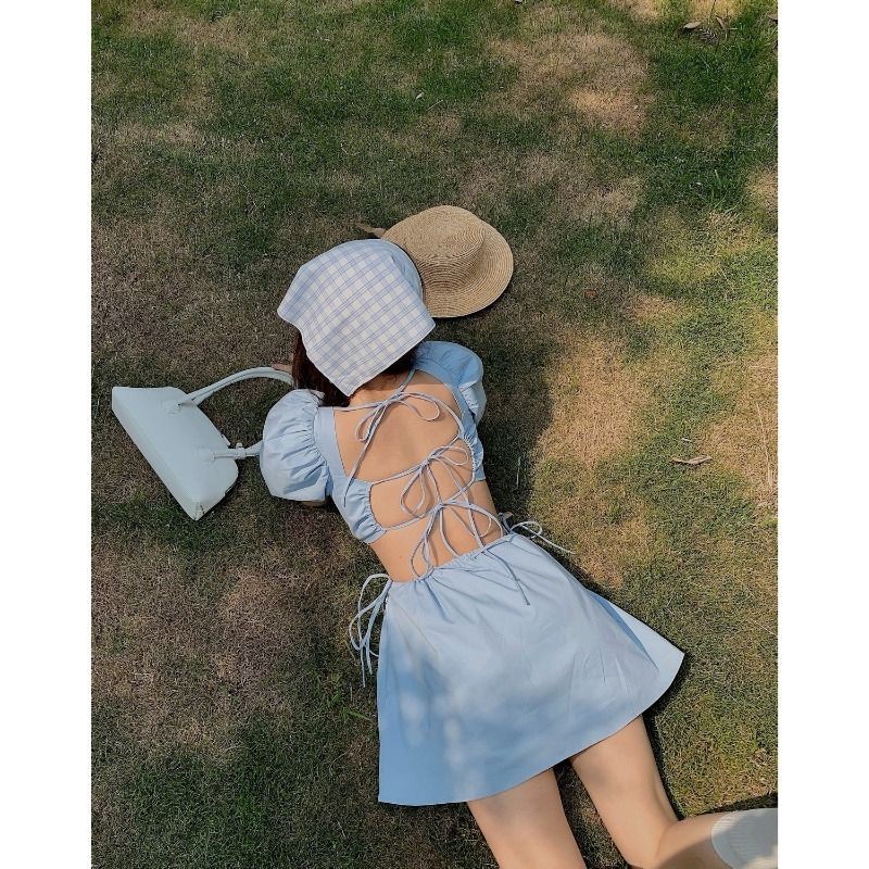 (L233) Đầm cổ vuông hở lưng cách điệu hàng order (có ảnh thật và bảng size ở cuối) | BigBuy360 - bigbuy360.vn