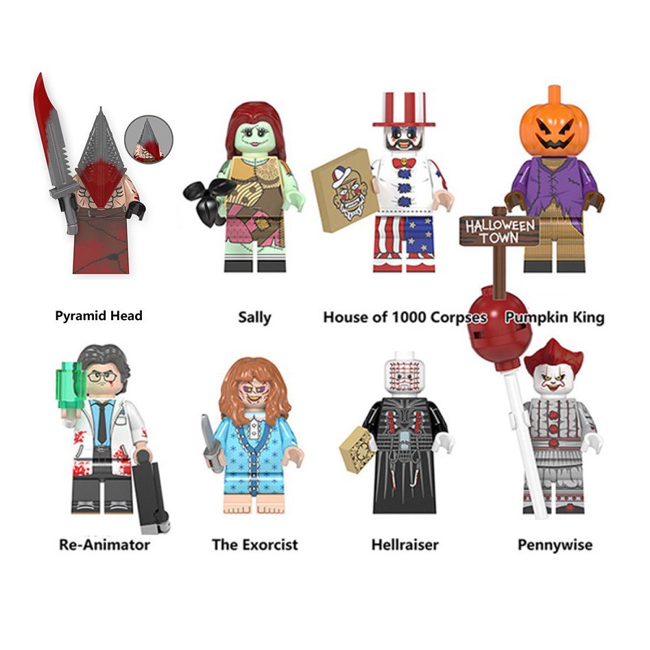 Bộ 8 nhân vật minifigures kinh dị WM6102-1