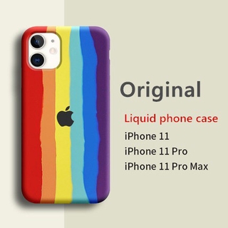 Ốp Lưng Silicone Họa Tiết Sọc Cầu Vồng Thời Trang Cho Iphone 11 Pro Max Xr Xs Xsmax 7 8 Plus Se 2020