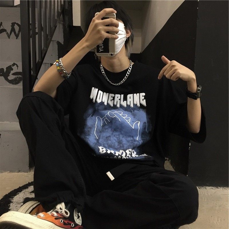Áo thun tay lỡ nam nữ, áo phông unisex form rộng chất cotton mát mịn thấm hút mồ hôi in hình Bàn tay