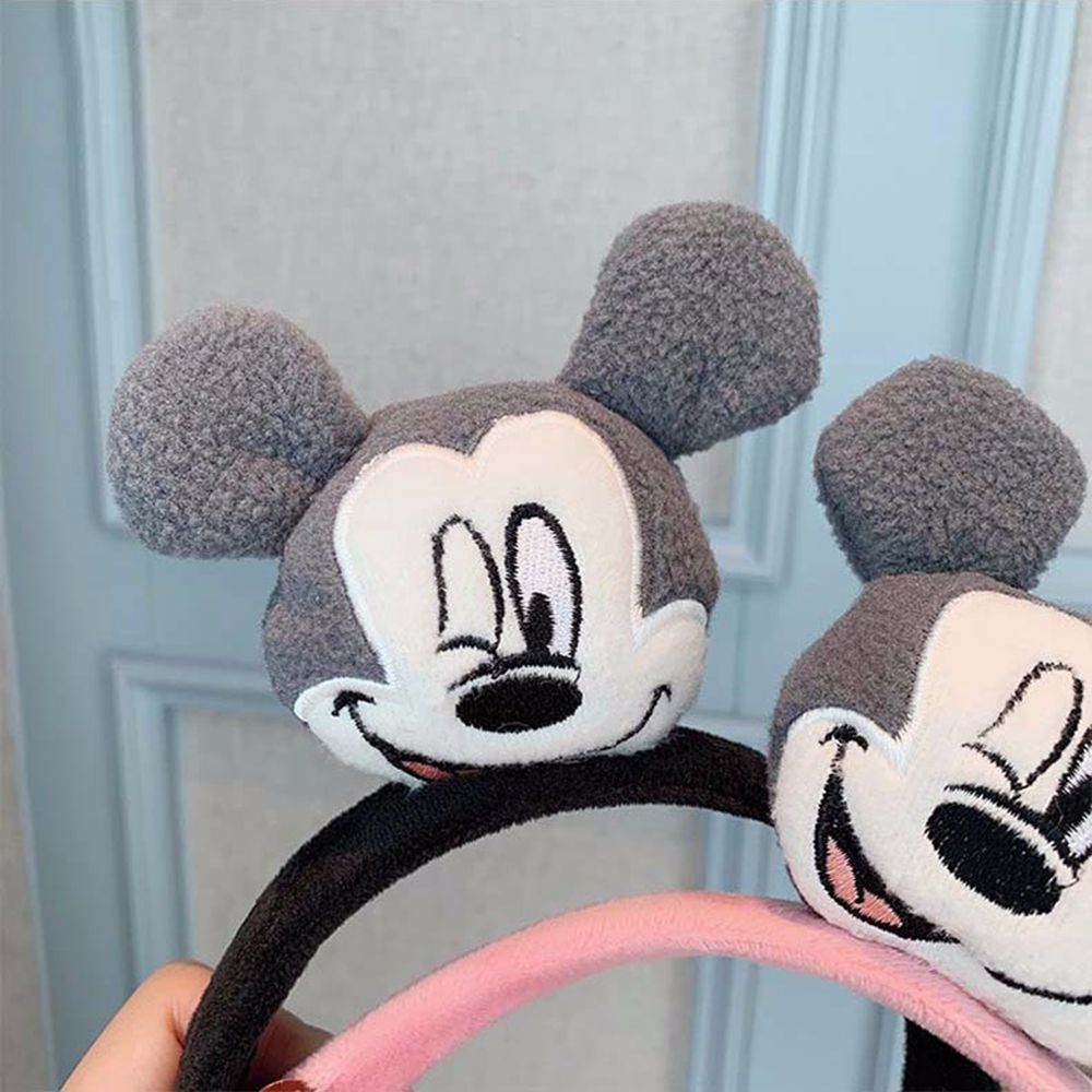 Cài tóc rửa mặt trang điểm vải lông mềm chuột Mickey hoạt hình nhiều màu sắc cho nữ
