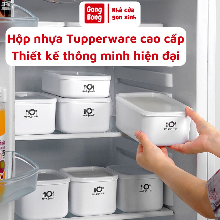 Hộp nhựa đựng thực phẩm tủ lạnh tupperware có nắp bảo quản kín khí kháng khuẩn chịu nhiệt tiện ích dự trữ đồ ăn hiệu quả