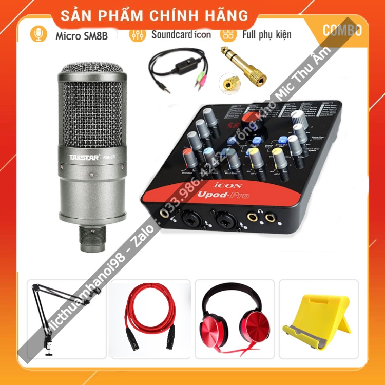 Bộ Mic Hát Livestream Sound Card ICON UPOD PRO &amp; Mic TAKSTAR SM8B . Chất Âm Cực Hay , Dễ Dàng Sử Dụng. Bảo hành 12 Tháng