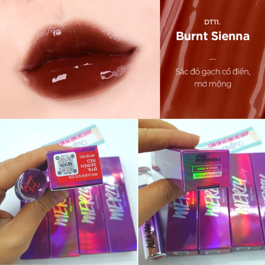 Son Kem MERZY Bóng Siêu Li Cho Đôi Môi Căng Mọng Aurora Dewy Tint Chính Hãng Hàn Quốc (5.5g)