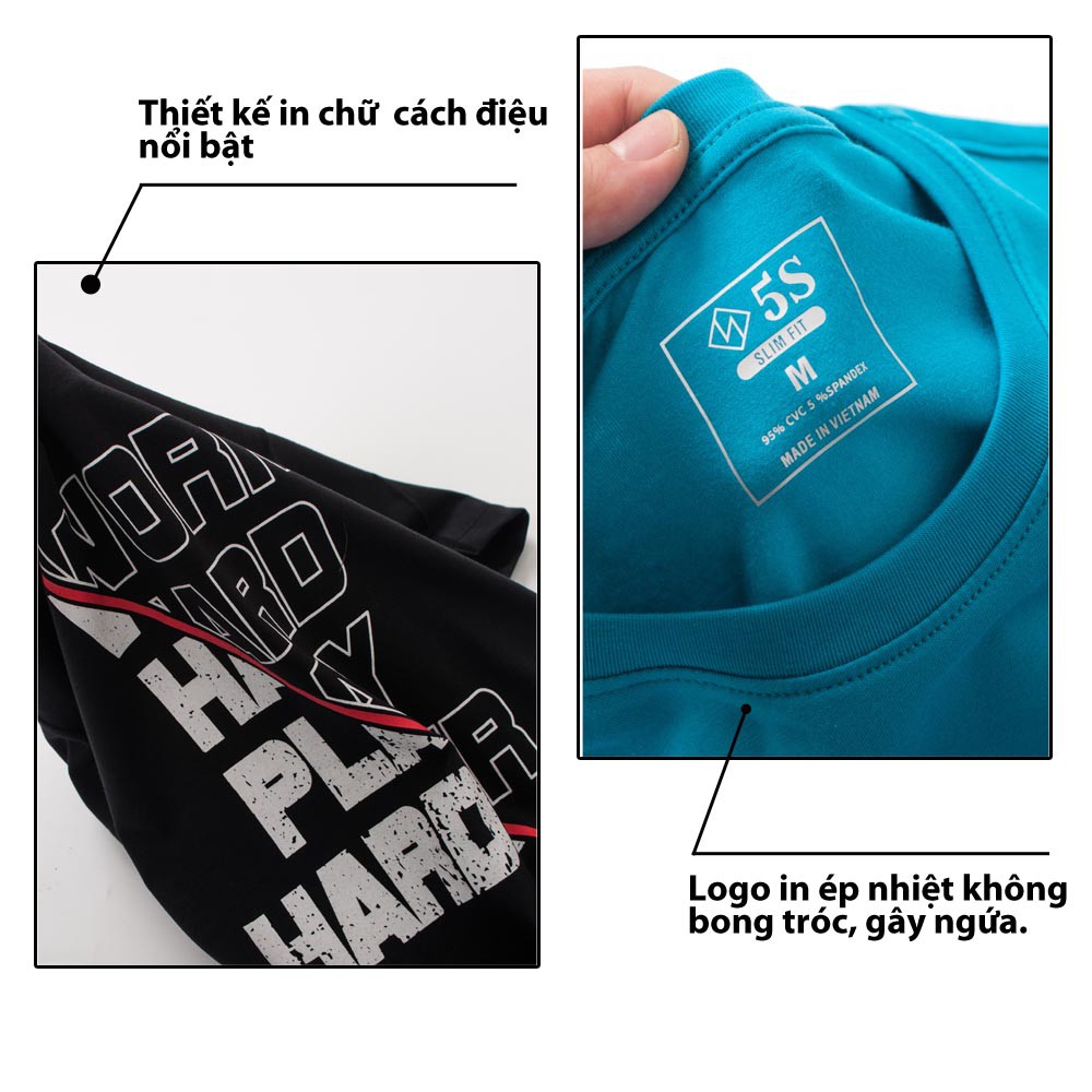 Áo Thun Nam Tay Ngắn Cổ Tròn 5S In Chữ (5 Màu), Chất Cotton Mềm Mịn, Thấm Hút Tốt. | BigBuy360 - bigbuy360.vn