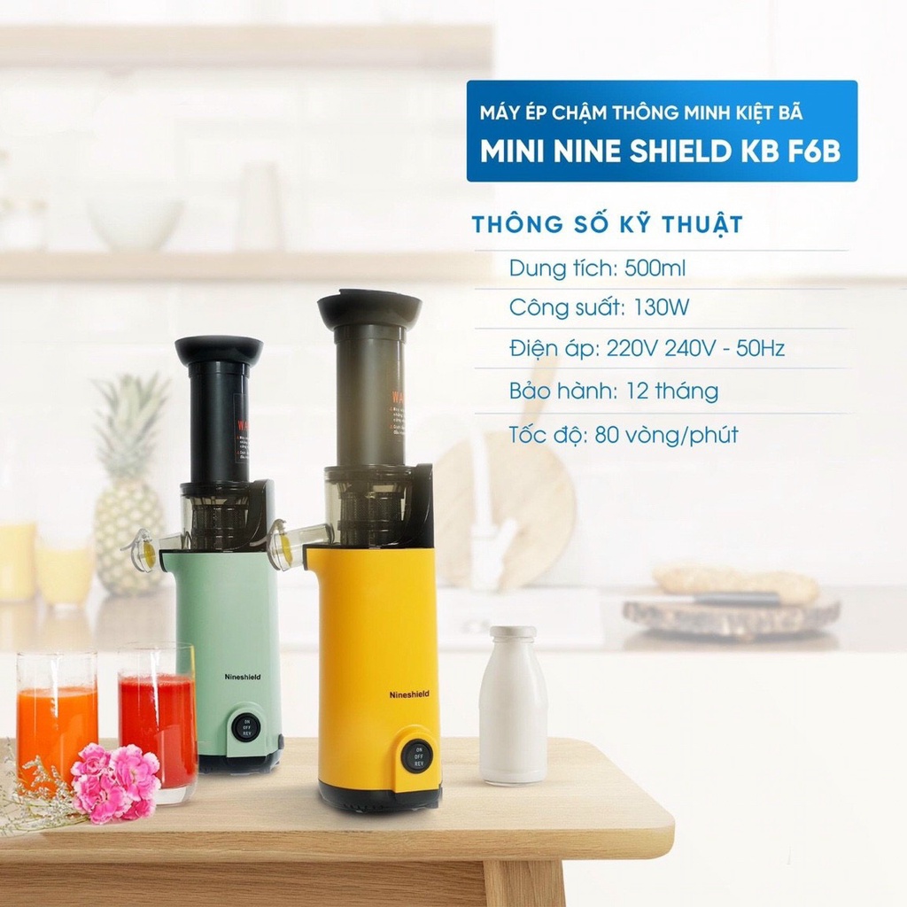 Máy ép chậm cao cấp mini NINESHIELD KB-6B, thiết kế chắc chắn