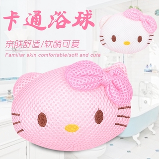 Hellokitty Bóng Tắm Có Thể Treo Nhiều Màu Tùy Chọn Dễ Dàng Tạo Bọt Bóng Tắm Lưới Tắm Bóng Chà Tắm Tạo Bọt Bồn Tắm Bóng Bàn Chải Mặt Sau Bóng Tắm