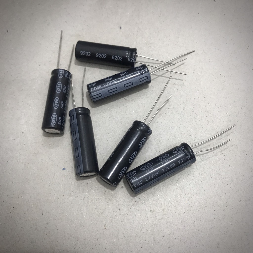 Set 6 siêu tụ điện 10F 2.7V dung lượng 11mAh - Super capacitor 10F 2.7V 06 PCs