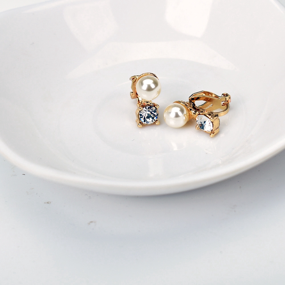 Khuyên kẹp vành tai đính ngọc trai nhân tạo không xỏ lỗ hàng mới dành cho bạn nữ