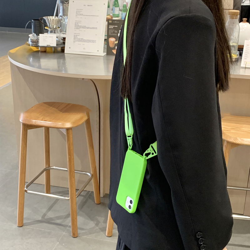 Ốp điện thoại silicon có dây đeo chéo thích hợp cho iPhone 12Pro 11 Pro Max 7 8 Plus X XR XS Max Ultra