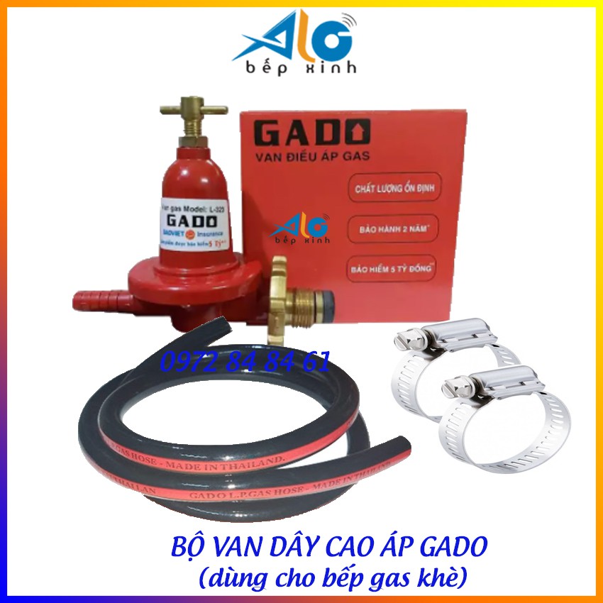 Bộ van dây gas bếp khè công nghiệp Gado - dùng với bếp khè  - Alo Bếp Xinh