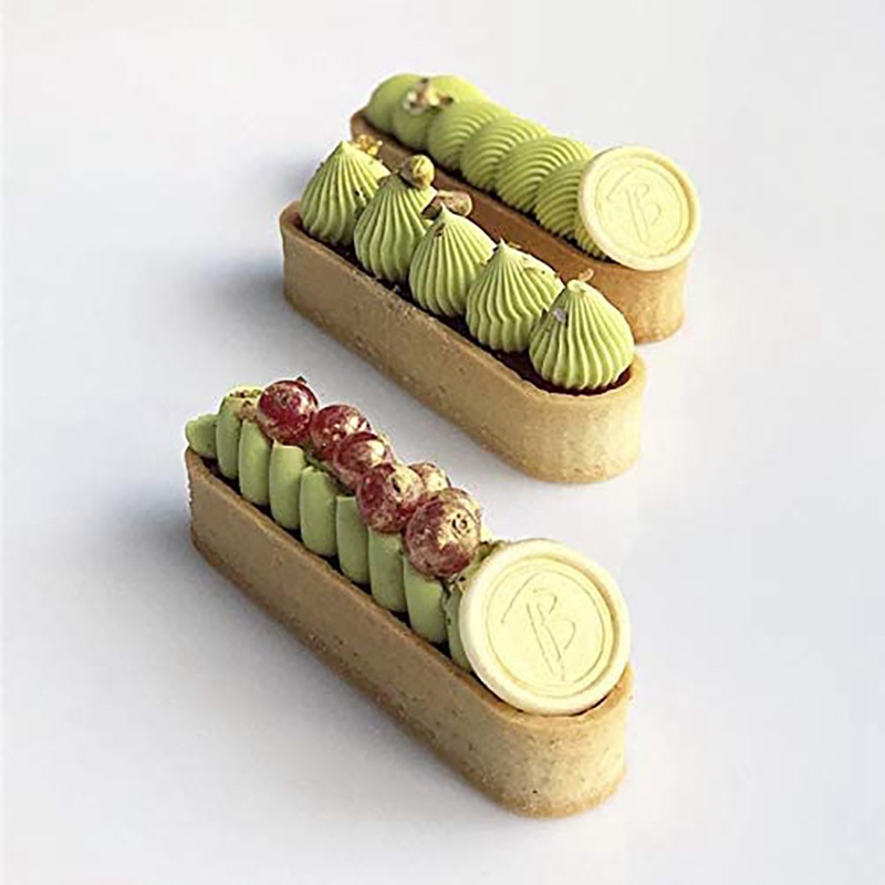 Set 12 Khuôn Làm Bánh Tart Hình Oval Bằng Thép Không Gỉ