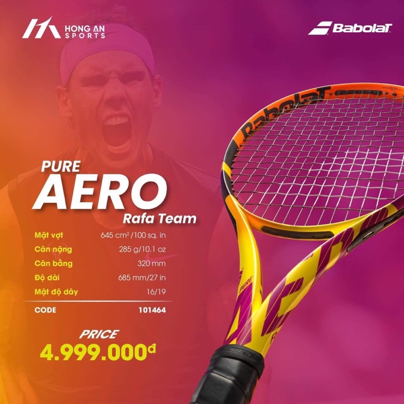VỢT TENNIS BABOLAT PURE AERO RAFA LITE - 101468