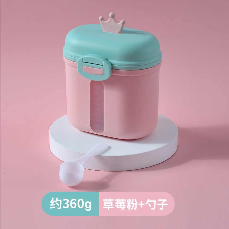 Hộp đựng sữa bột, đồ khô hình vương miện cao cấp hãng Baby Crown mẫu mới có vạch chia