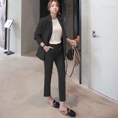 Ảnh thật 4 hình cuối-Set áo blazer kèm quần Âu style Hàn Quốc