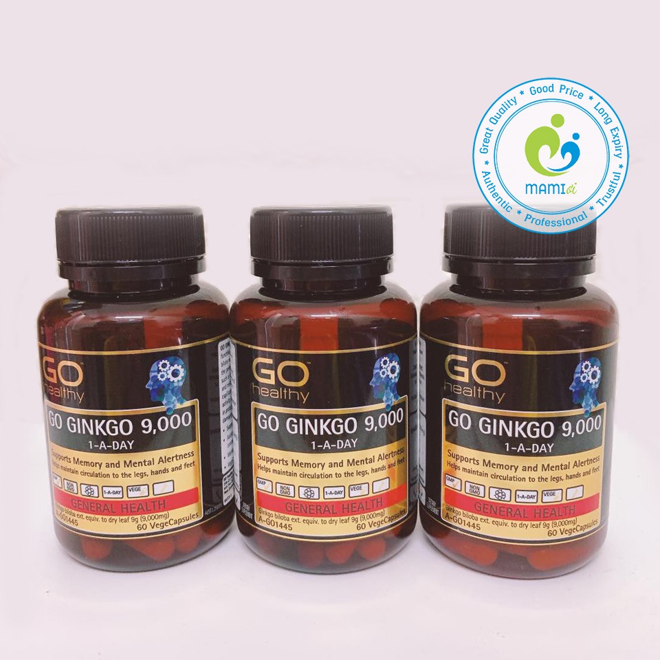 Viên uống (60v) bổ não cho người từ 18 tuổi GO Healthy Go Ginkgo 9000 1-A-Day, New Zealand | BigBuy360 - bigbuy360.vn