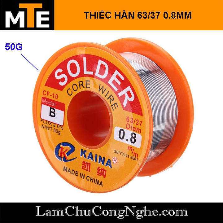 Thiếc hàn SOLDER WIRE 0.8mm 63% trọng lượng 100g