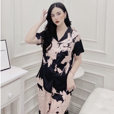 Đồ bộ nữ, pijama họa tiết hoa hai màu SOMNIA, đồ ngủ bigsize, bộ mặc nhà cộc tay, dài tay