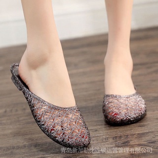 Dép Bít Mũi Bằng Nhựa Trong Suốt Chống Trượt Thời Trang Đi Biển Mùa Hè Cho Nữ